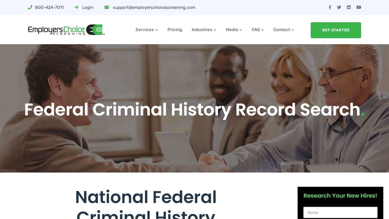 Federal Criminal History Record Search – Employers Choice Screening
